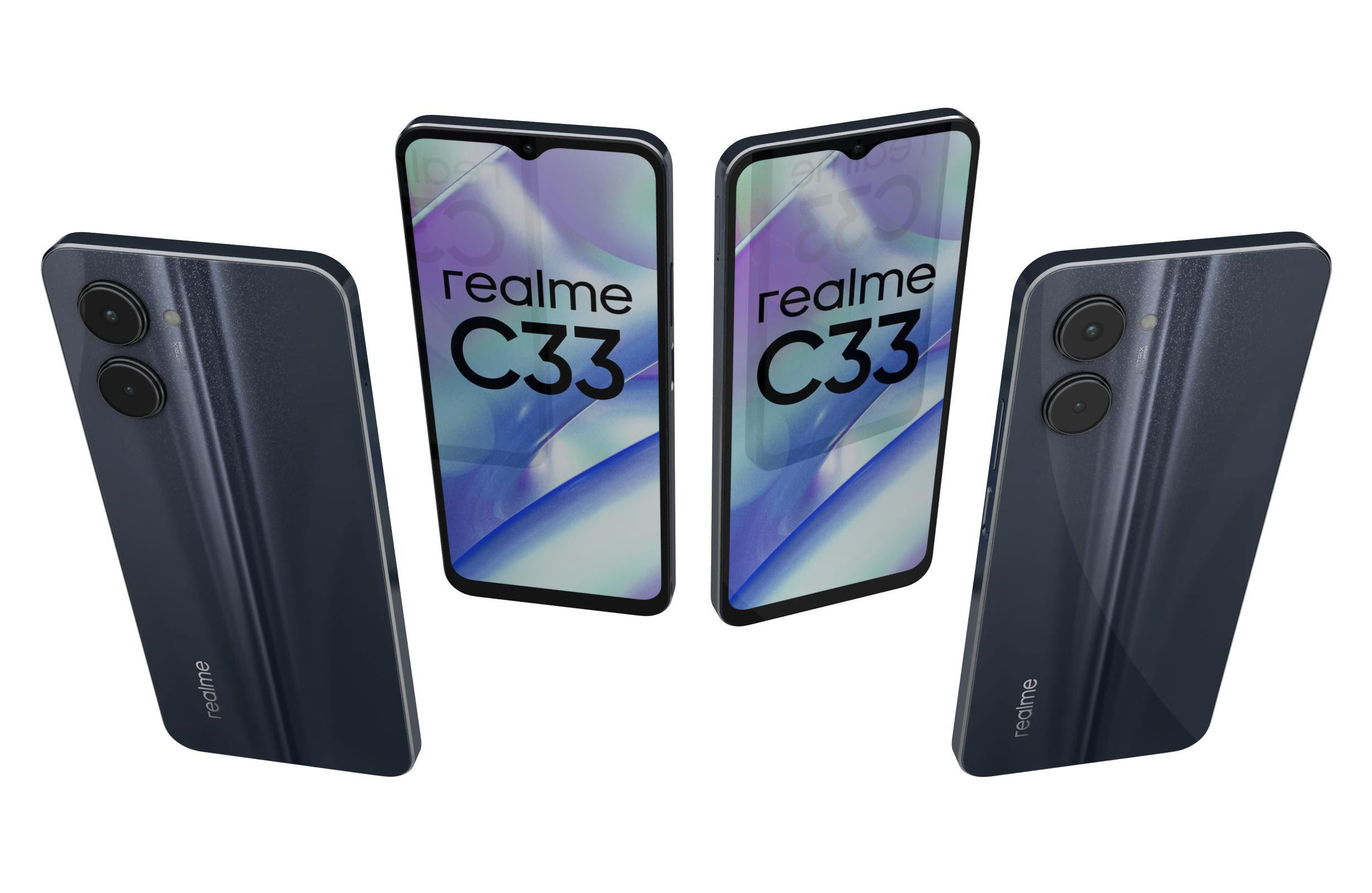 Realme C33 All Colors Low-poly 3D model_13