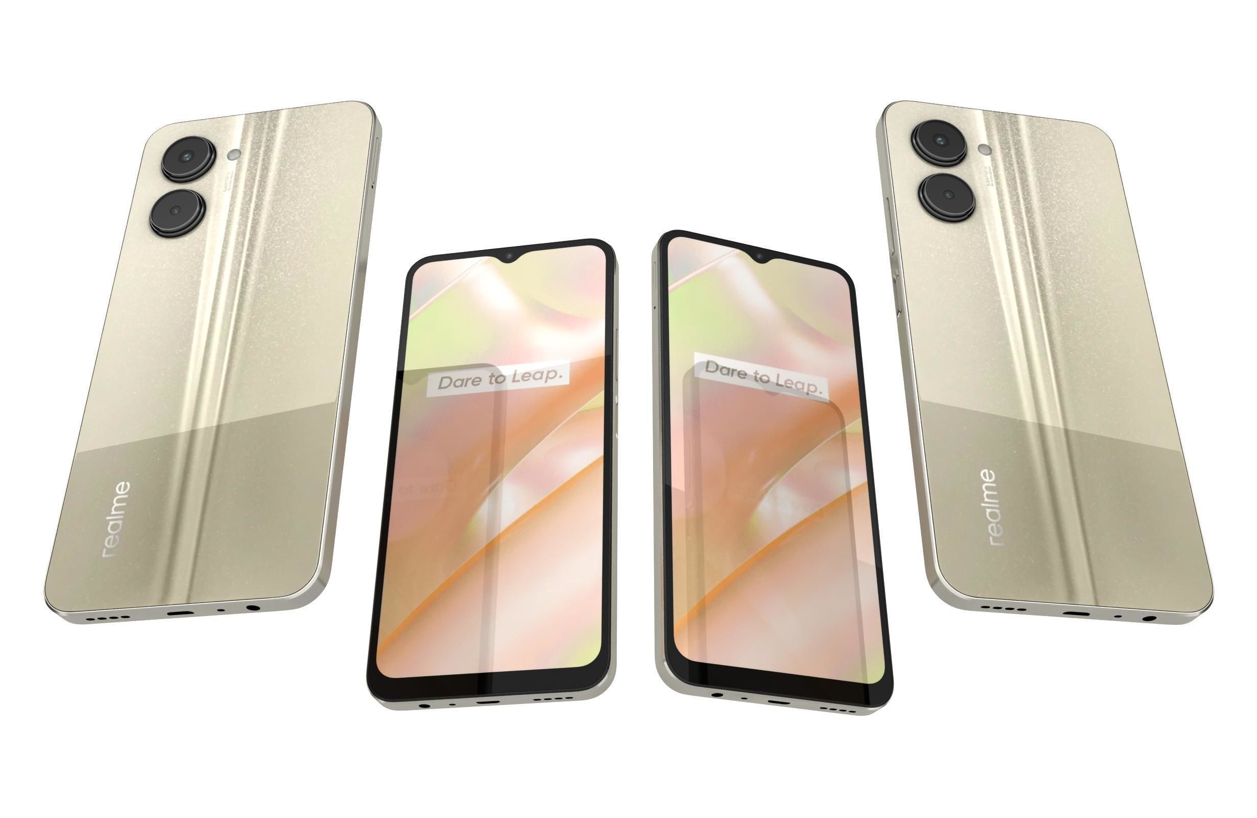 Realme C33 All Colors Low-poly 3D model_22