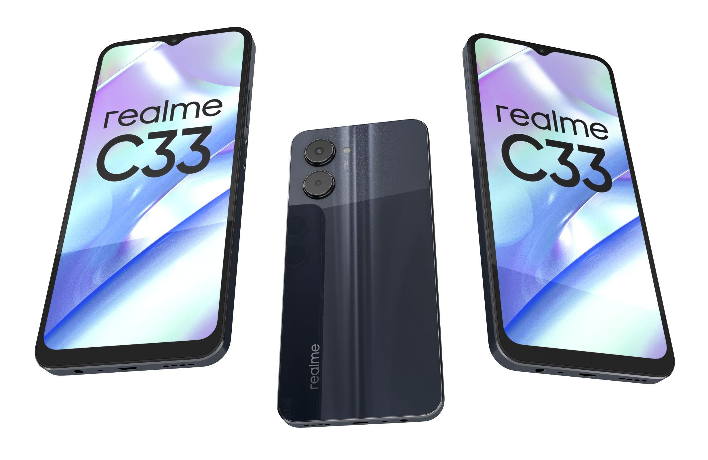 Realme C33 All Colors Low-poly 3D model_11