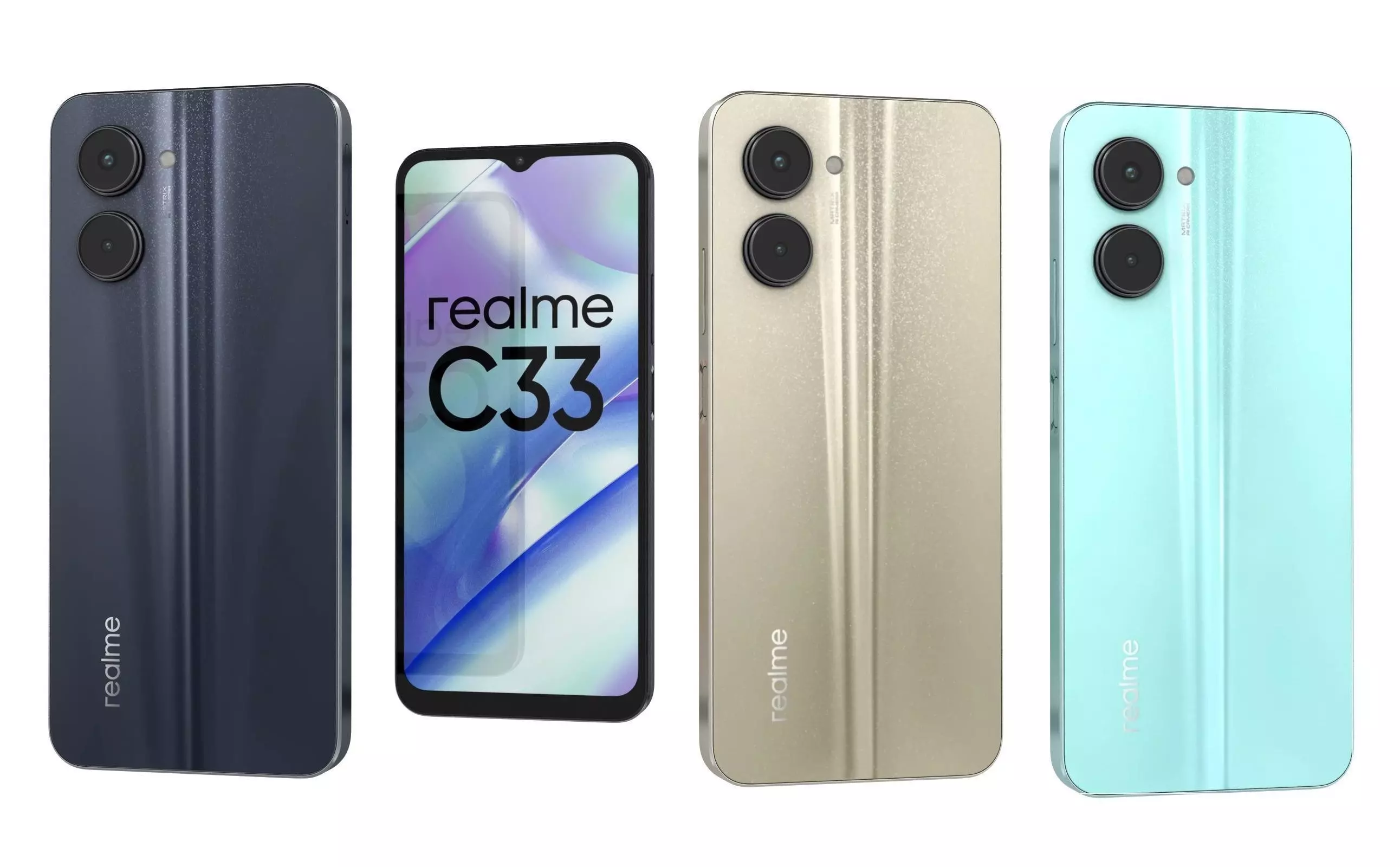 Realme C33 All Colors Low-poly 3D model_0