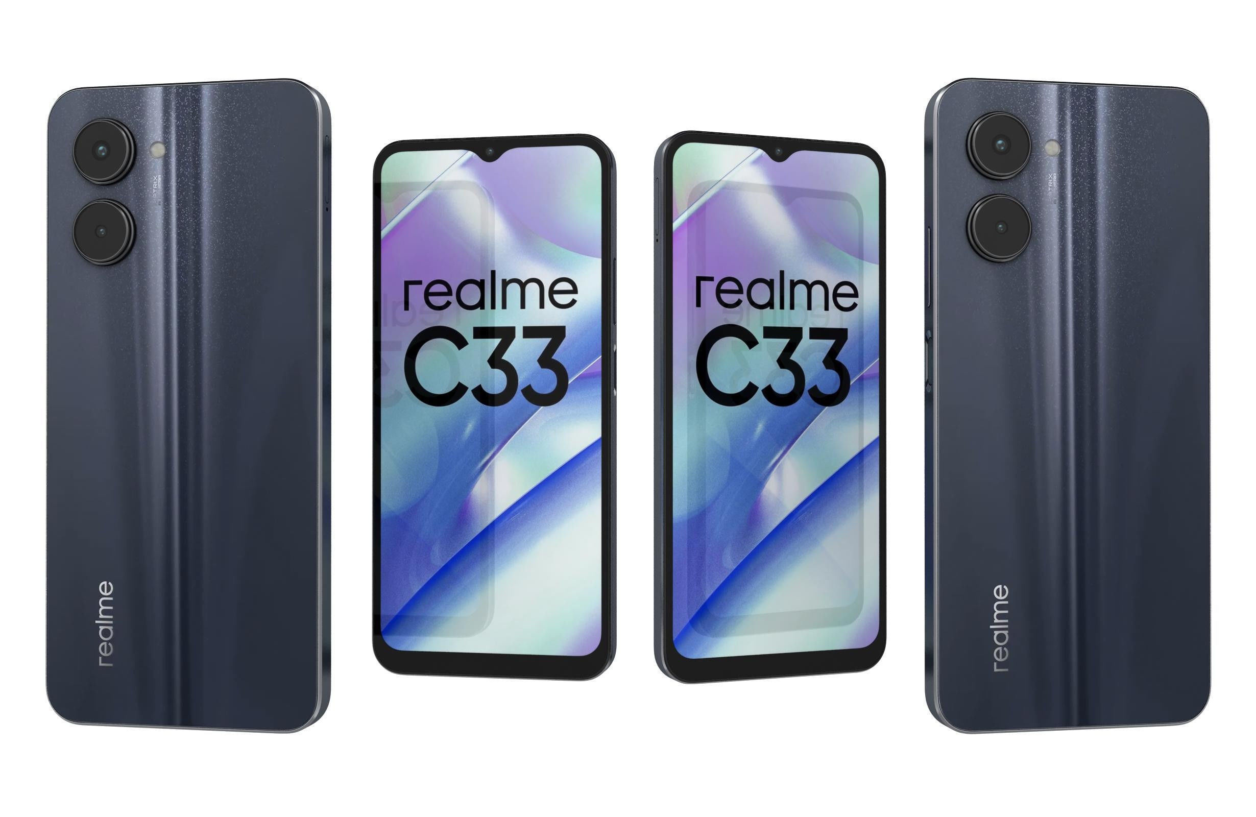 Realme C33 All Colors Low-poly 3D model_12