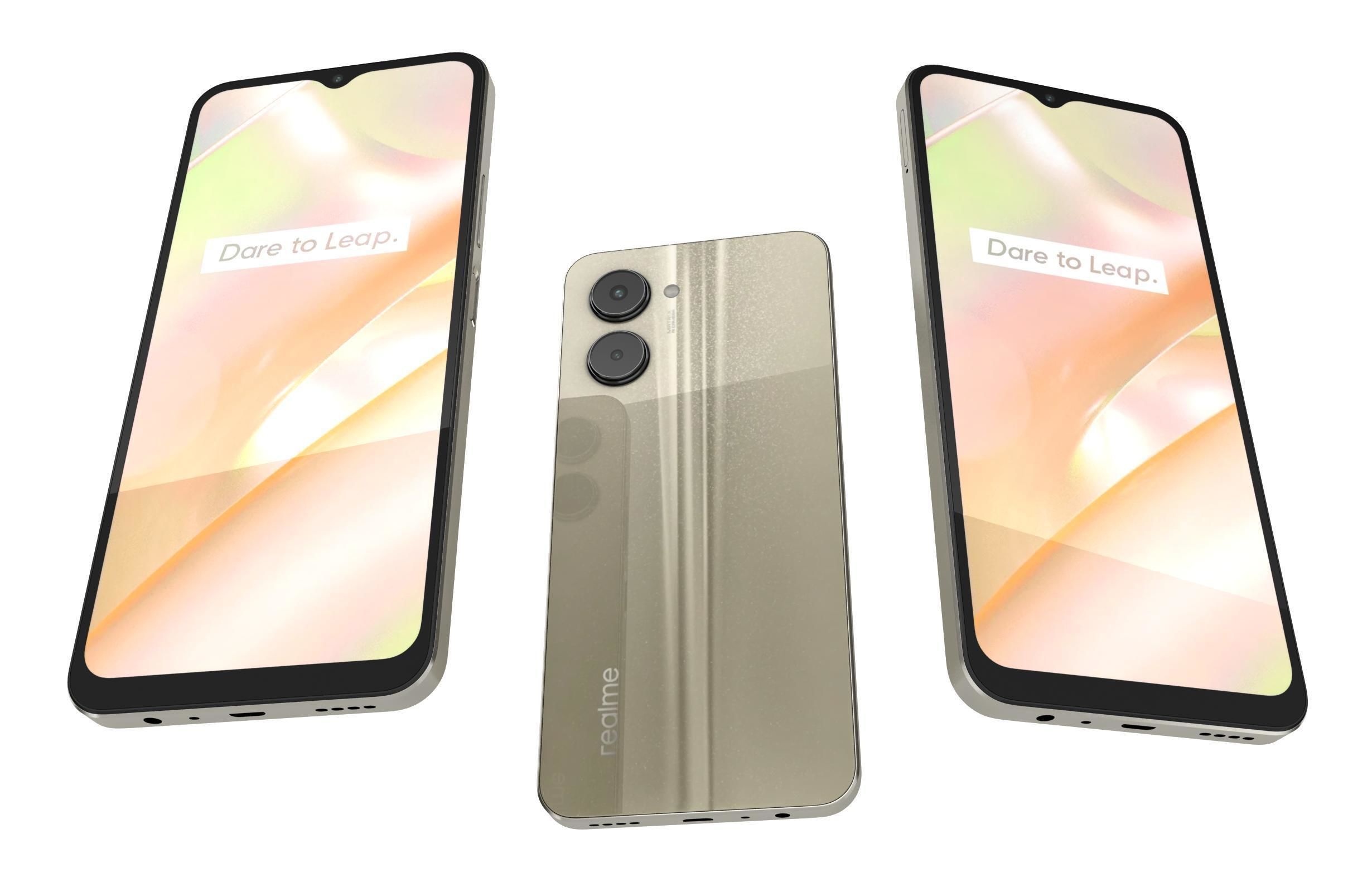 Realme C33 All Colors Low-poly 3D model_19