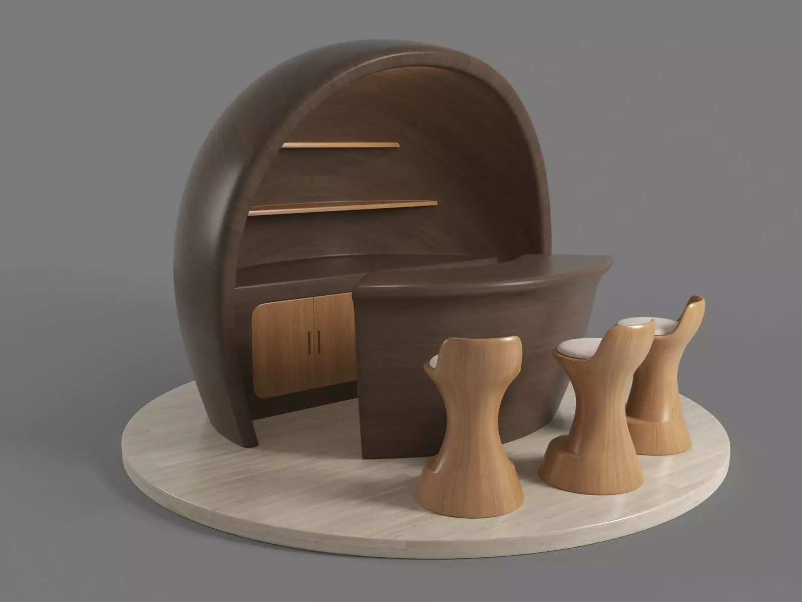 Coffee Booth Design For Shopping Malls 3D model_0