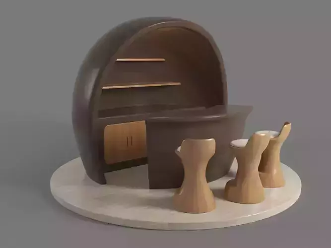 Coffee Booth Design For Shopping Malls 3D model