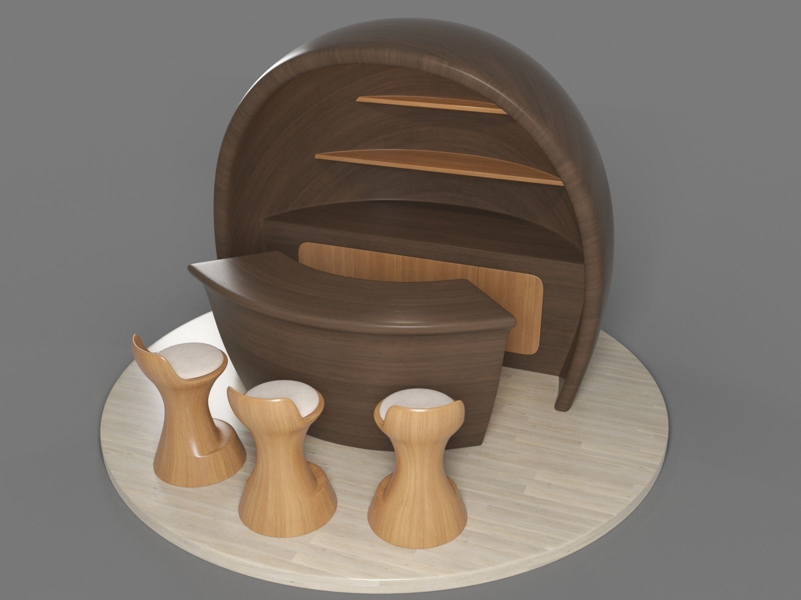 Coffee Booth Design For Shopping Malls 3D model_4