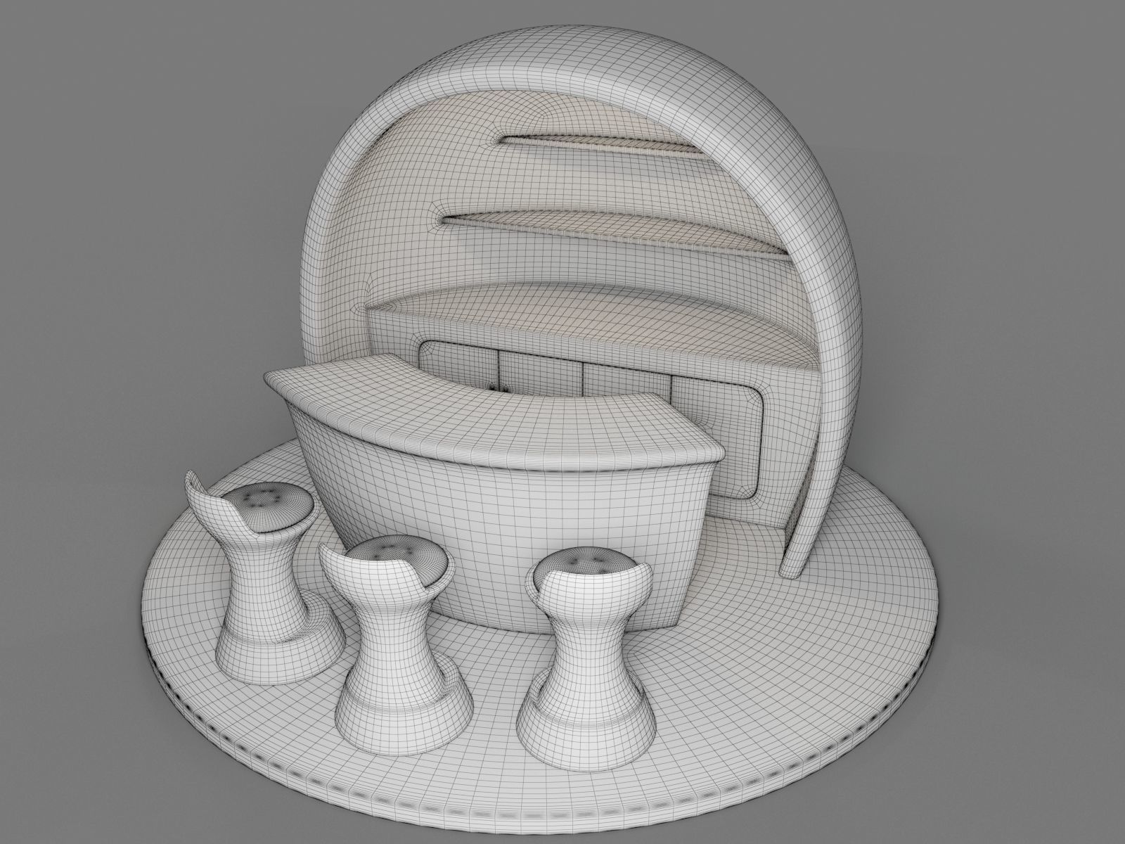 Coffee Booth Design For Shopping Malls 3D model_14