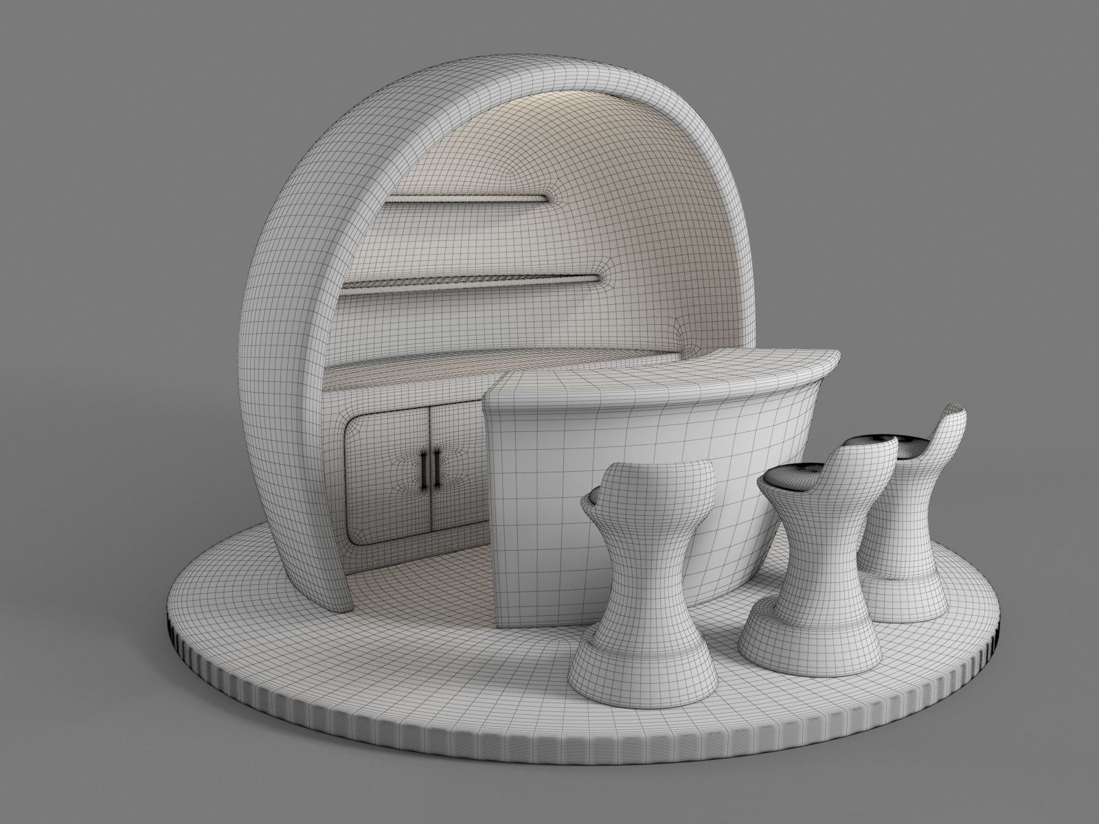 Coffee Booth Design For Shopping Malls 3D model_10