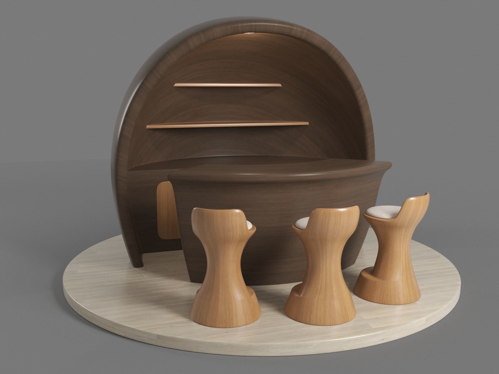 Coffee Booth Design For Shopping Malls 3D model_3