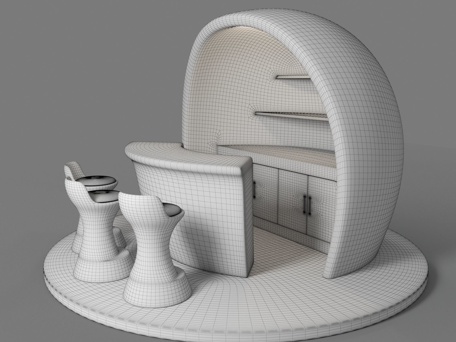 Coffee Booth Design For Shopping Malls 3D model_15