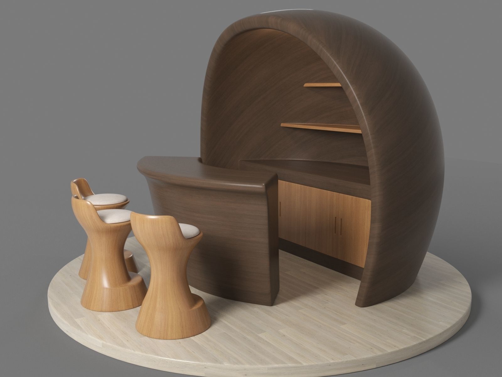Coffee Booth Design For Shopping Malls 3D model_5