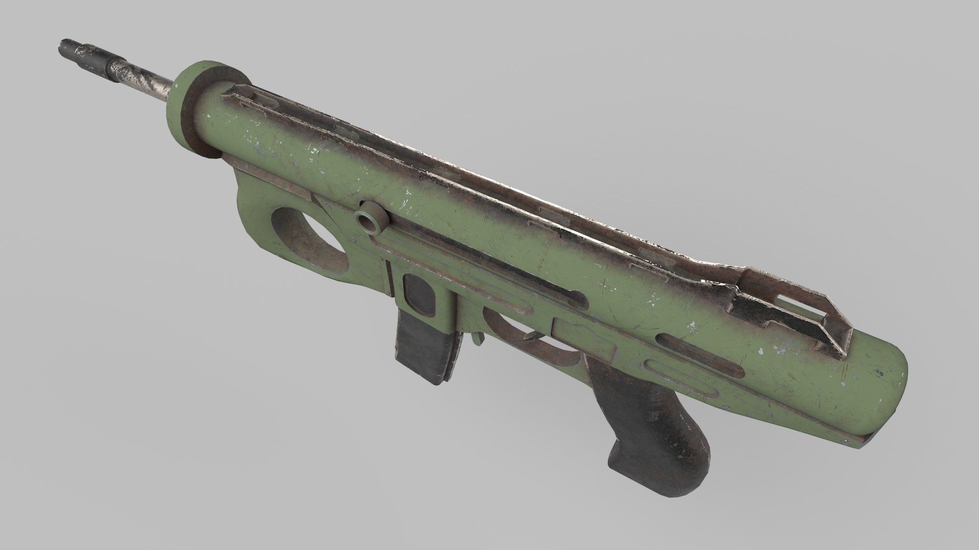 smg gun Low-poly 3D model_5