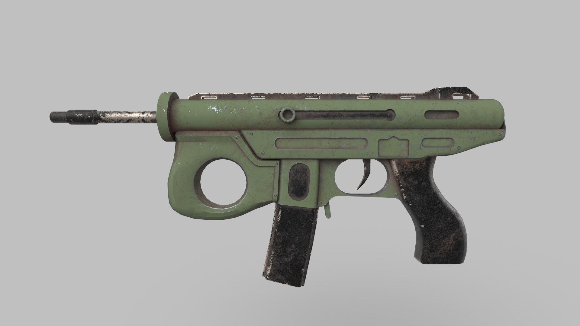smg gun Low-poly 3D model_1