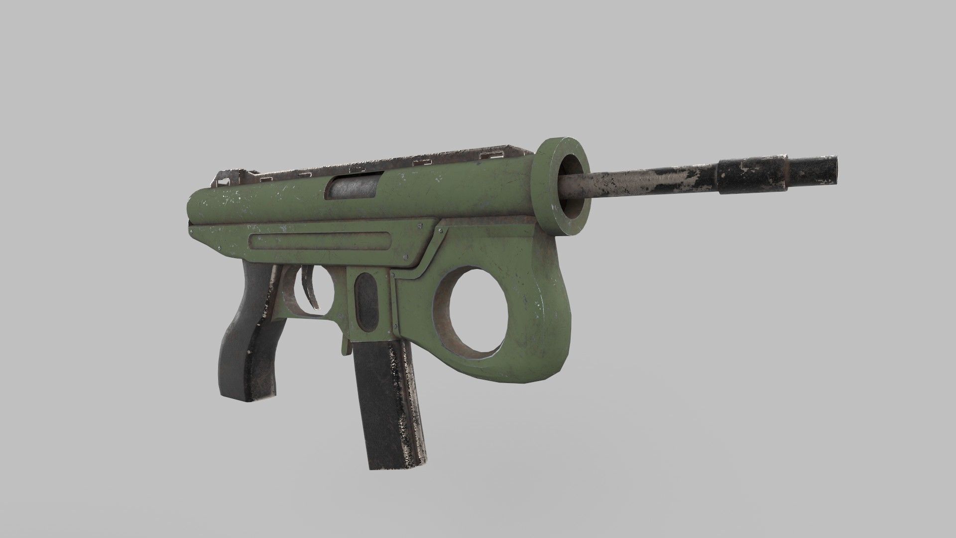 smg gun Low-poly 3D model_3