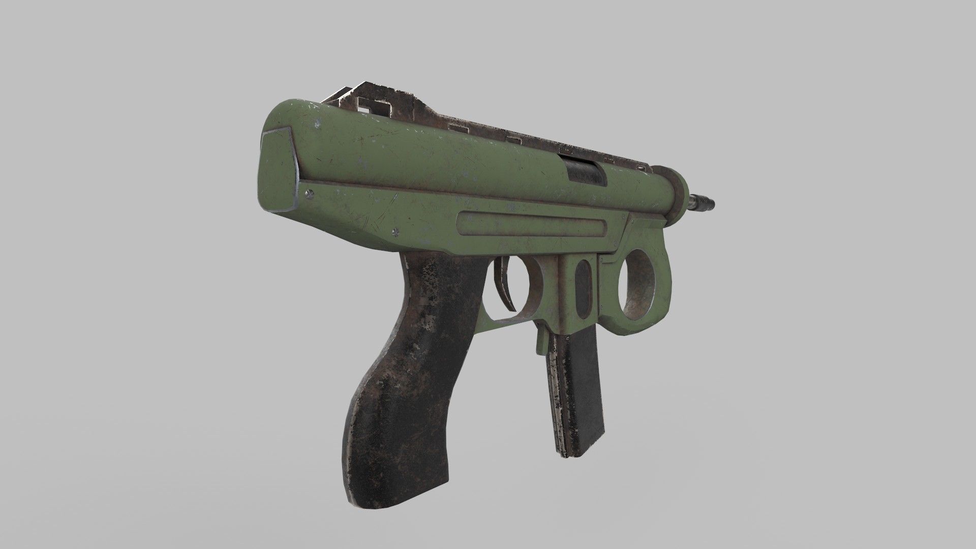 smg gun Low-poly 3D model_4