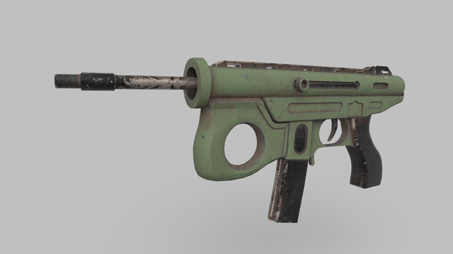 smg gun Low-poly 3D model_2