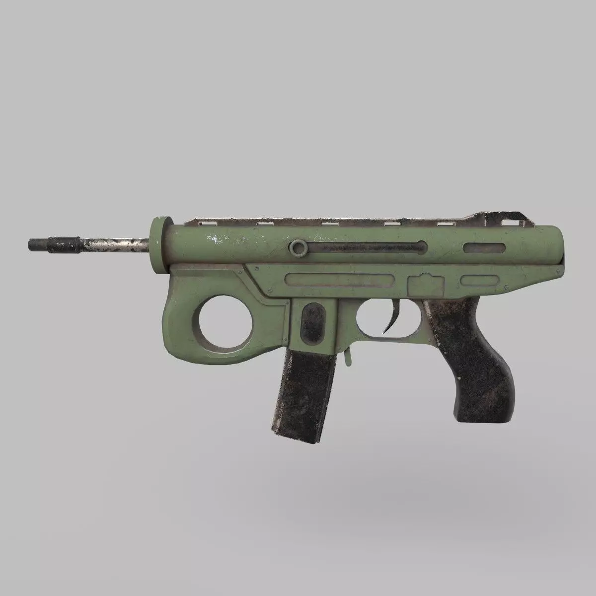 smg gun Low-poly 3D model_0