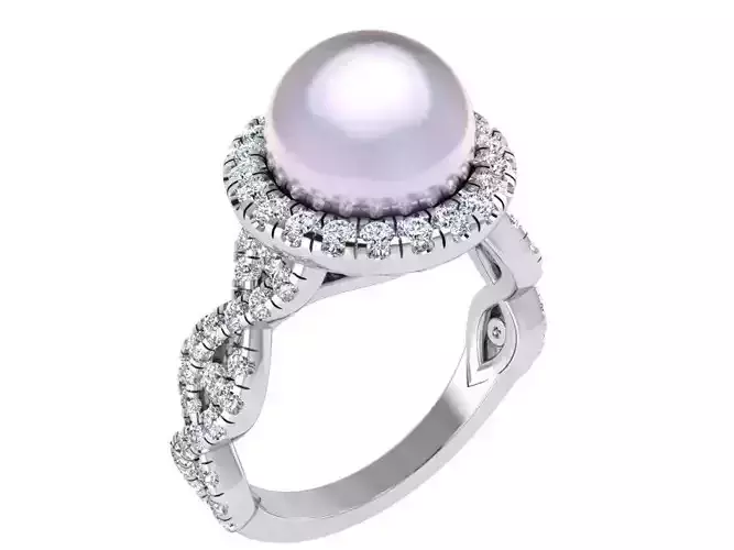 Purple stone ring 2895 3D print model 