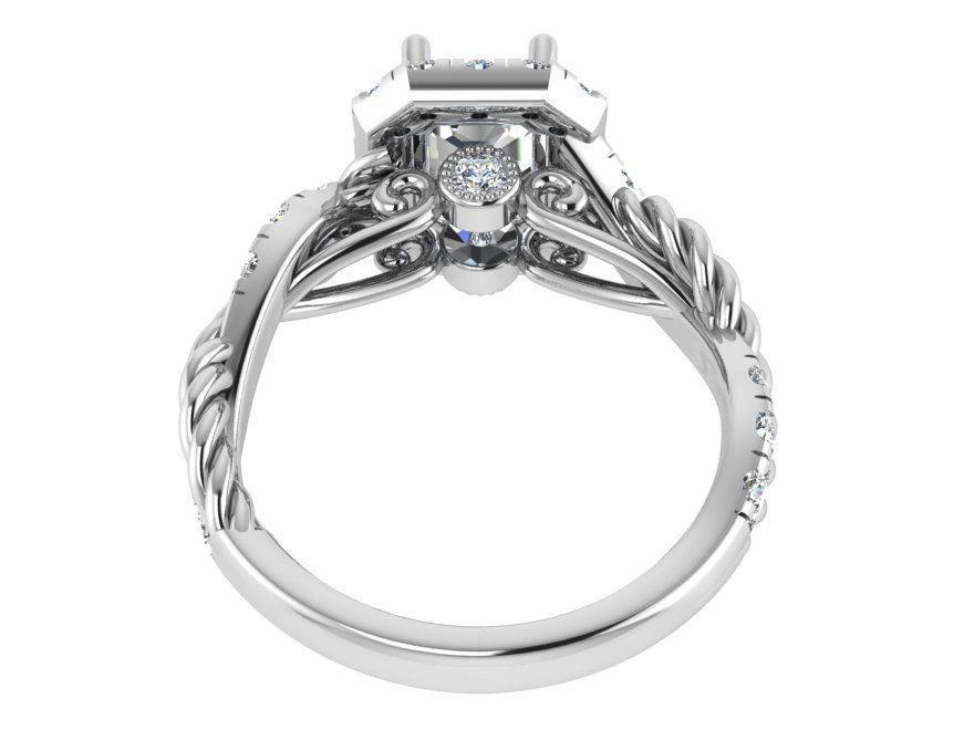 Textured round diamond ring 2897 3D print model 3D print model_3