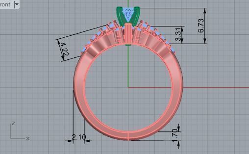 Crown diamond ring with 2-Bands 2898 3D print model 3D print model_5