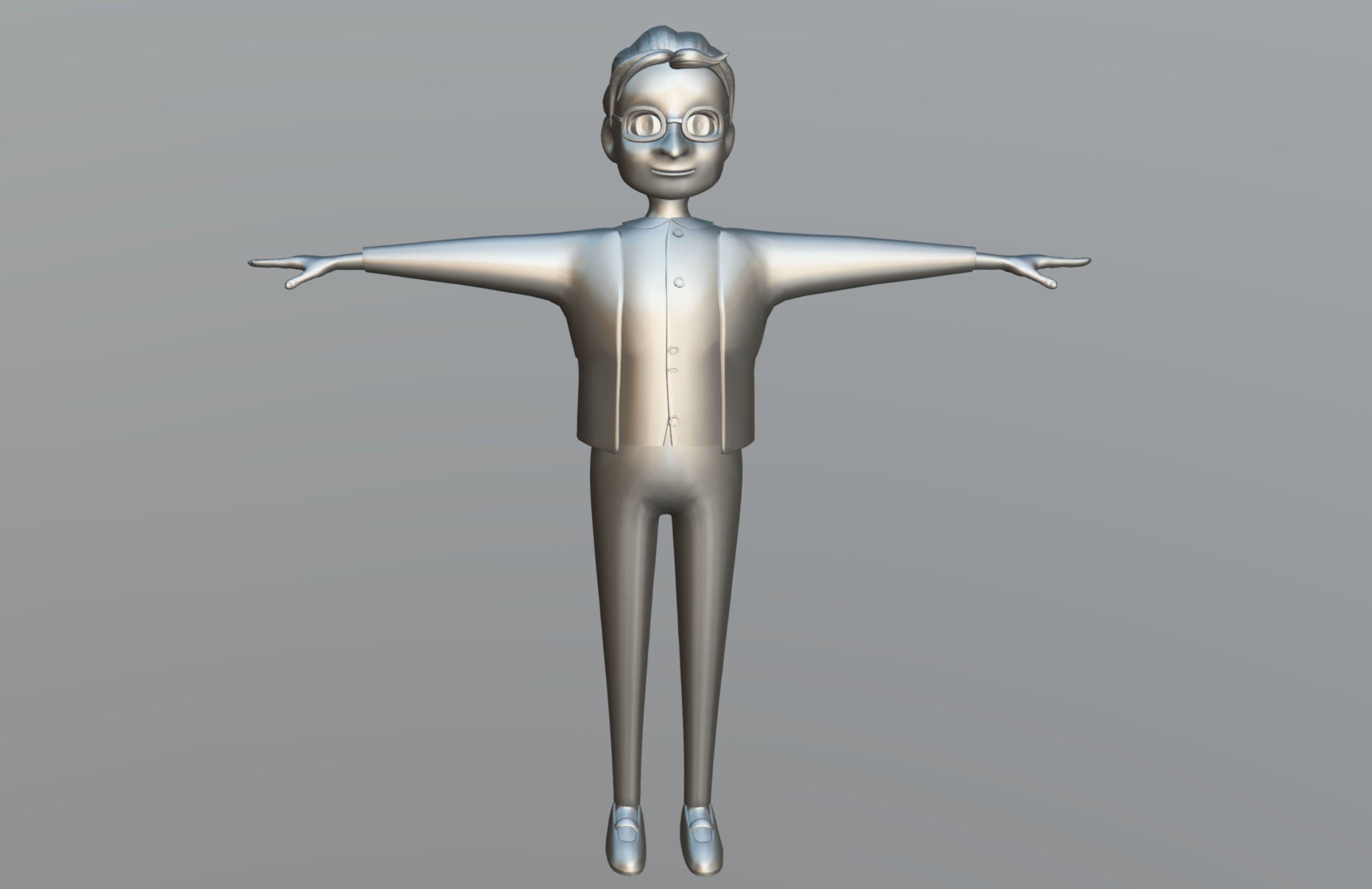 Cartoon Old Woman Low-poly 3D model_9