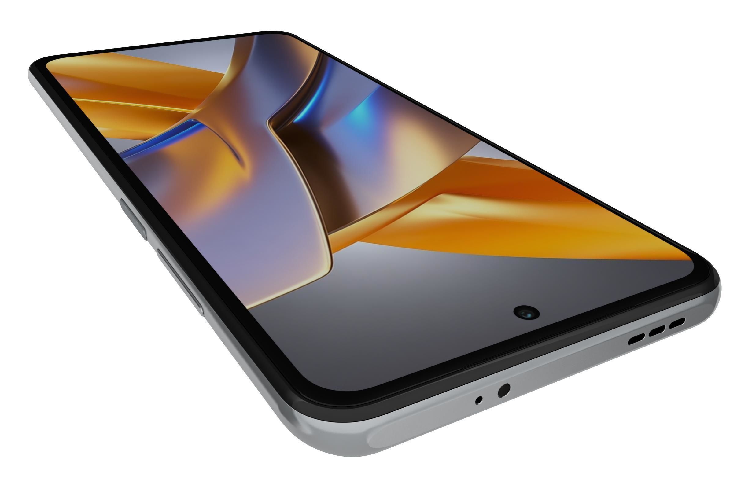 Xiaomi Poco M5s White Low-poly 3D model_13