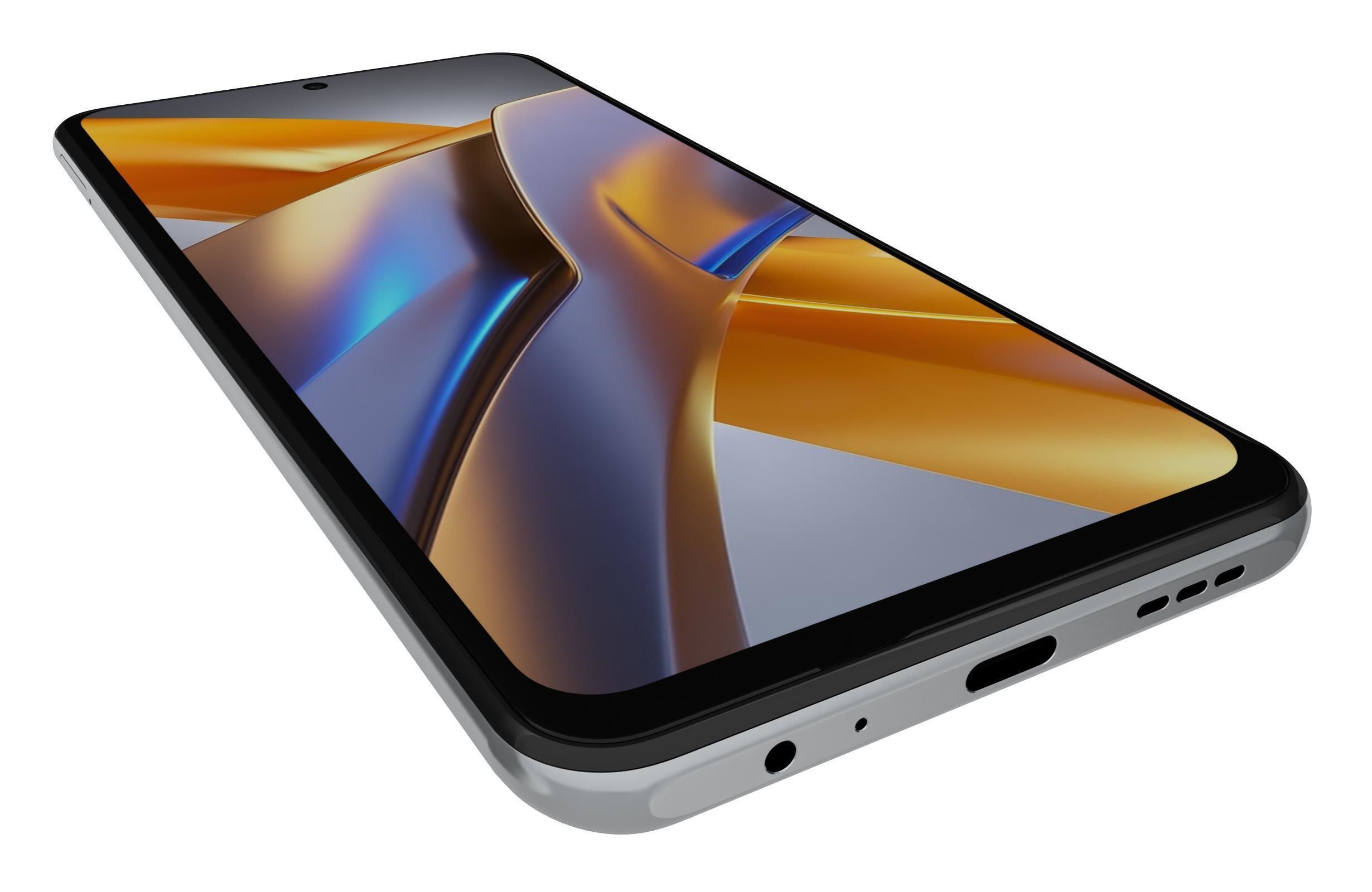 Xiaomi Poco M5s White Low-poly 3D model_12