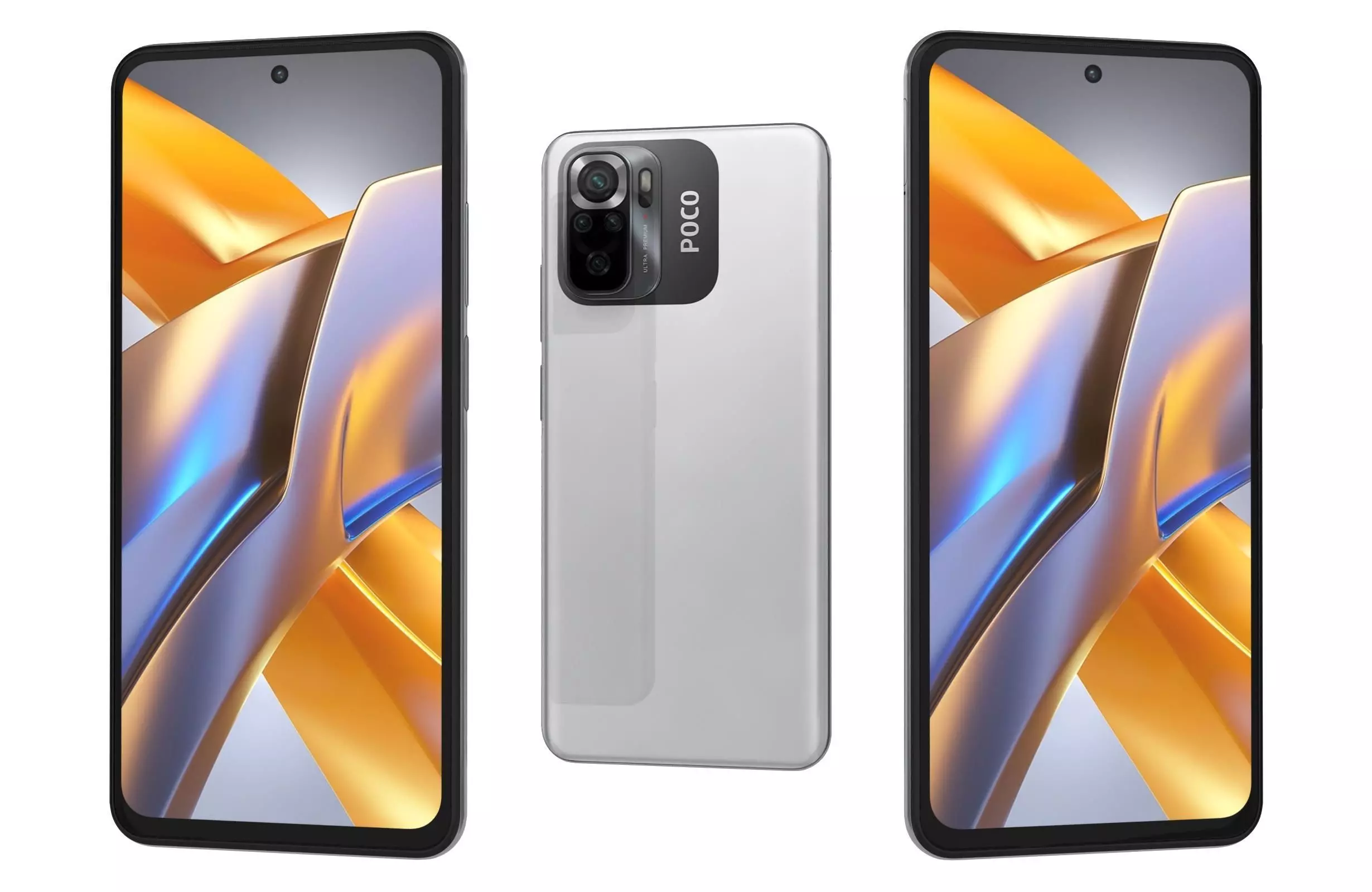 Xiaomi Poco M5s White Low-poly 3D model_0