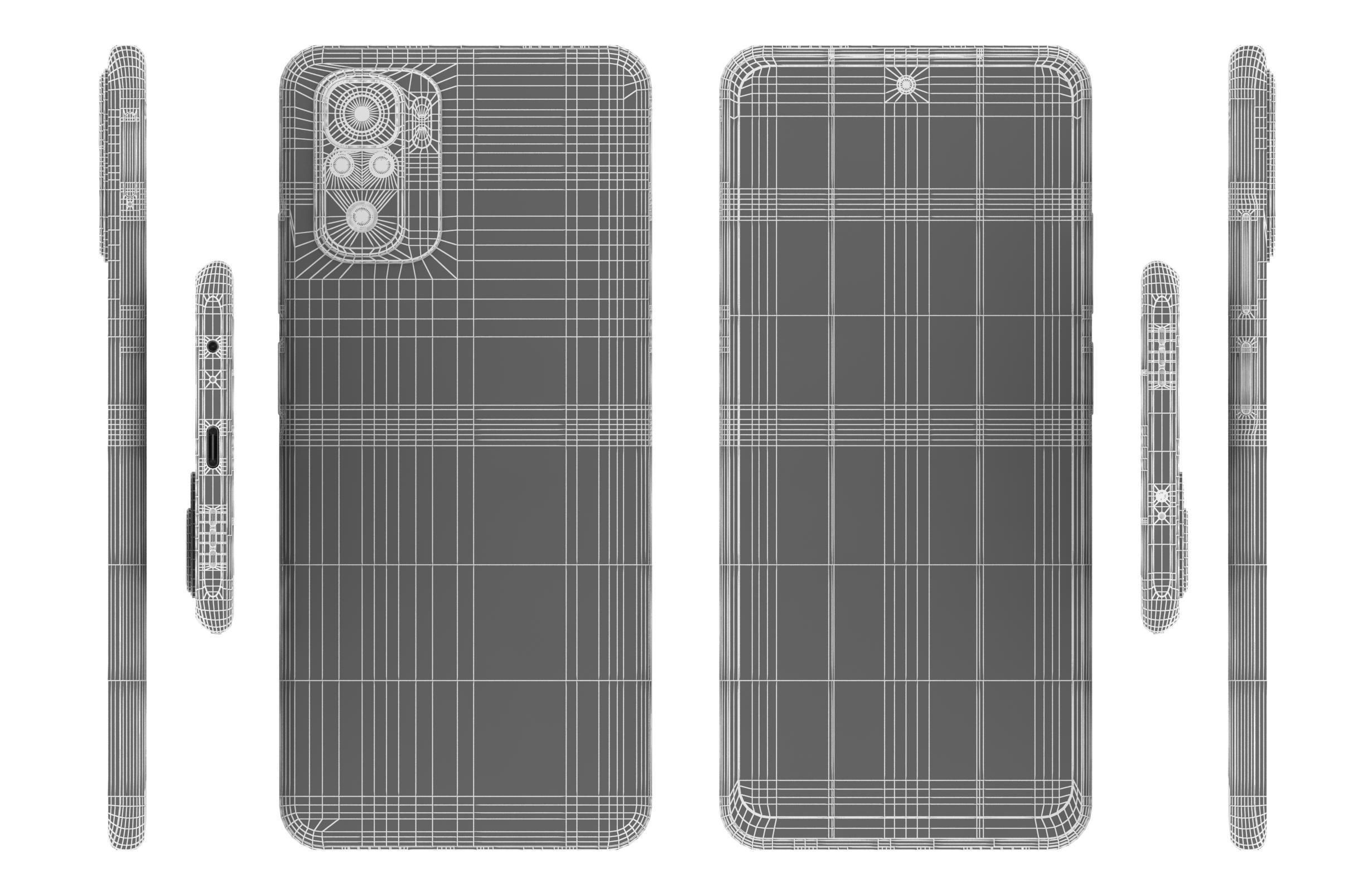 Xiaomi Poco M5s White Low-poly 3D model_16