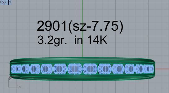 Round diamond ring 2901 3D print model 3D print model_4