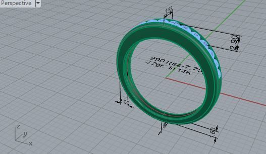 Round diamond ring 2901 3D print model 3D print model_7