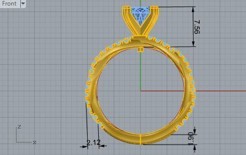 Narrow diamond ring 2902 3D print model 3D print model_5