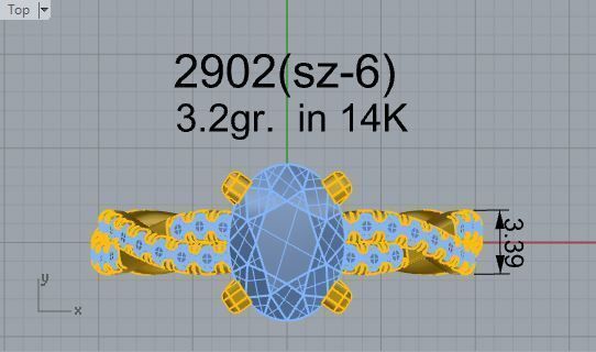 Narrow diamond ring 2902 3D print model 3D print model_4