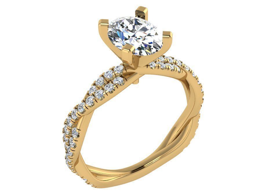 Narrow diamond ring 2902 3D print model 3D print model_1