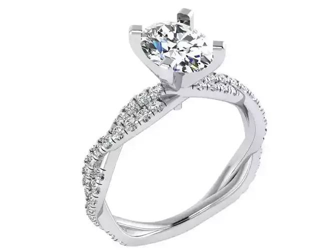 Narrow diamond ring 2902 3D print model 