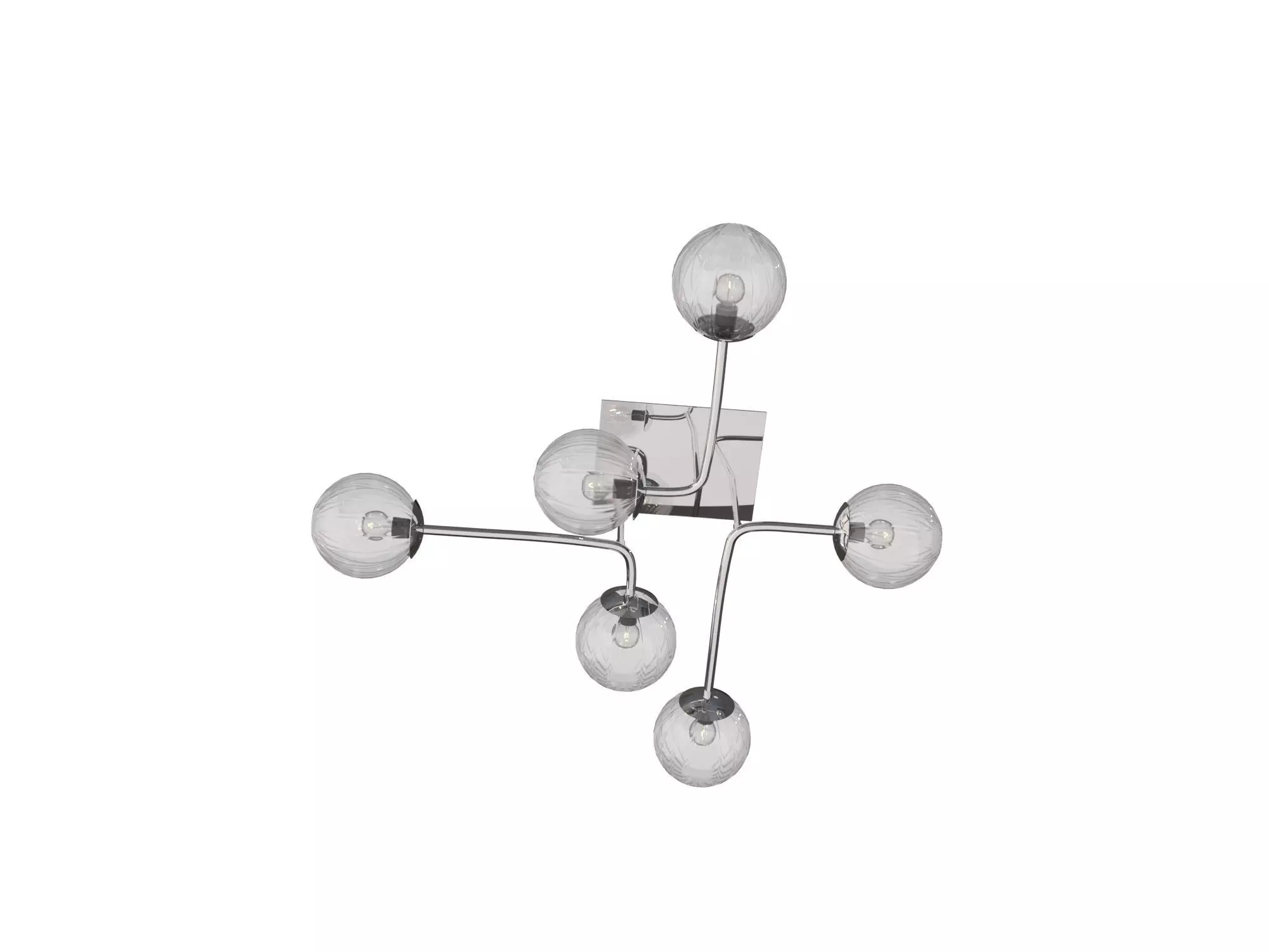 Wunberlight modern wall light with five glass balls 3D model
