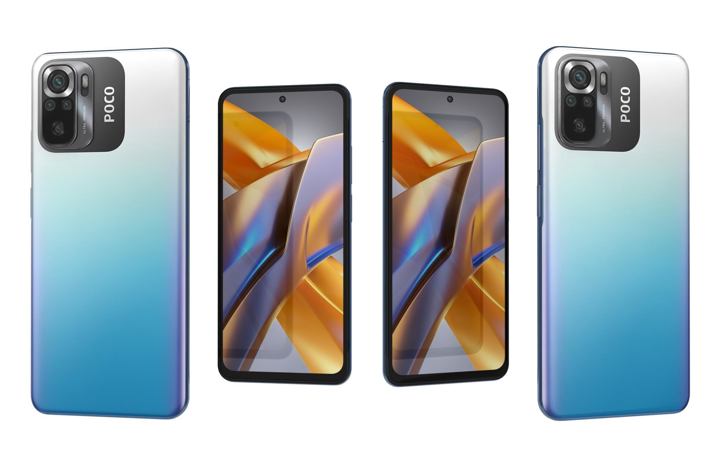 Xiaomi Poco M5s All Colors Low-poly 3D model_12