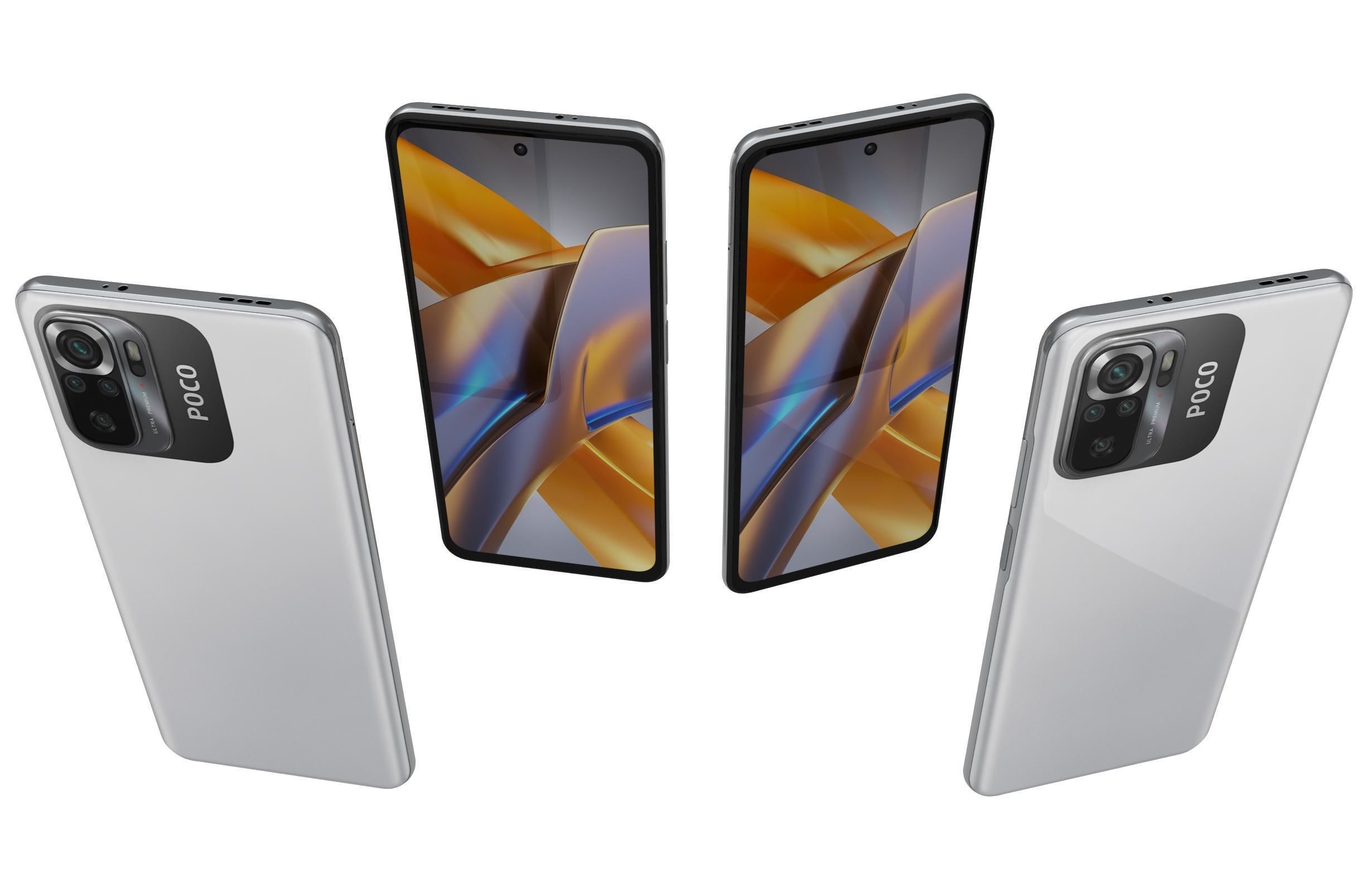 Xiaomi Poco M5s All Colors Low-poly 3D model_14