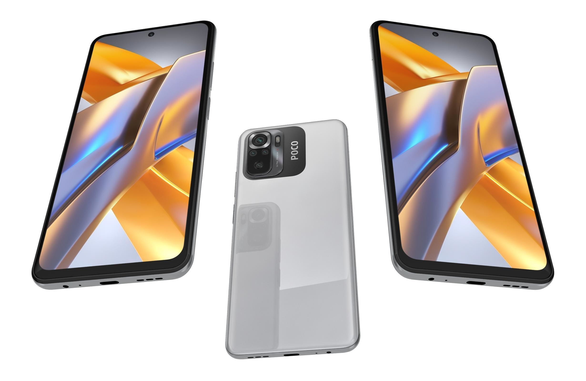 Xiaomi Poco M5s All Colors Low-poly 3D model_7