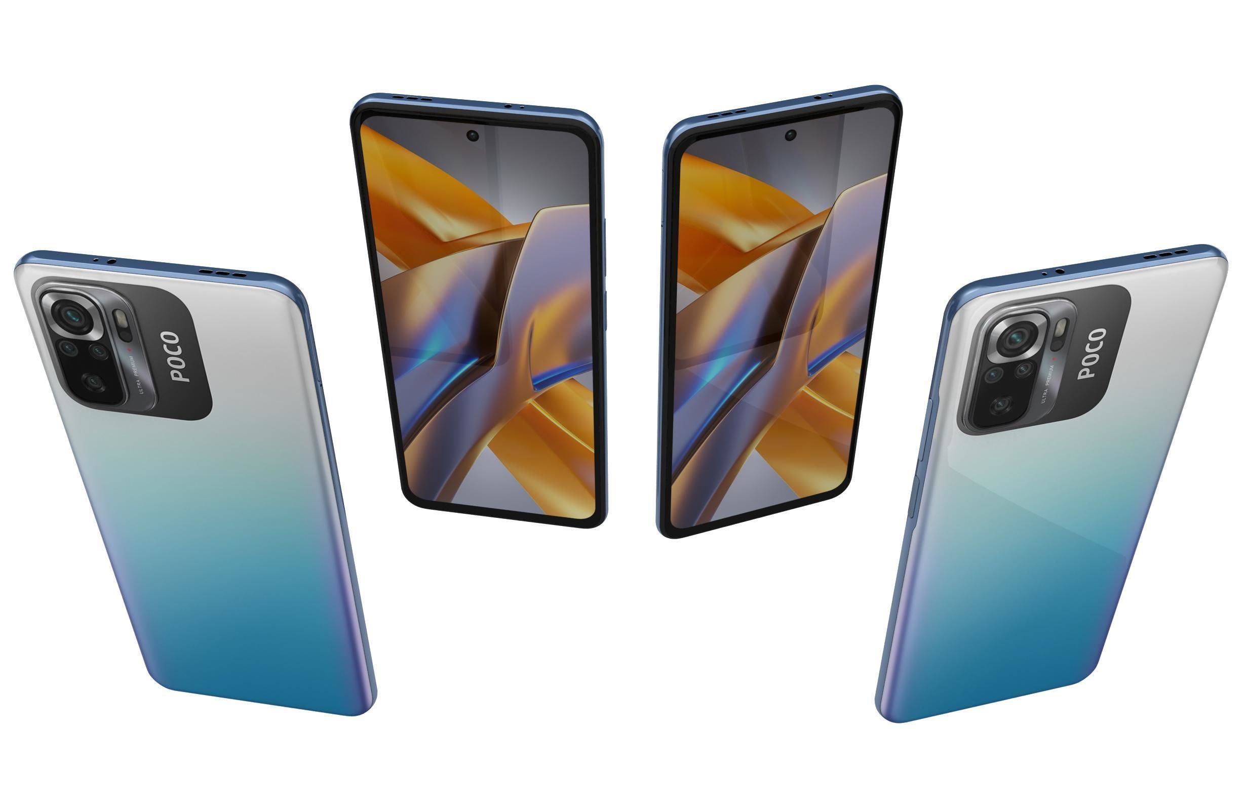 Xiaomi Poco M5s All Colors Low-poly 3D model_15