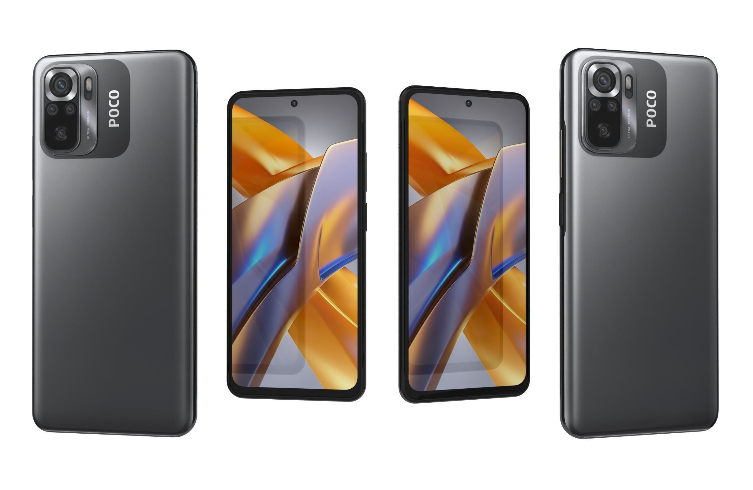 Xiaomi Poco M5s All Colors Low-poly 3D model_10