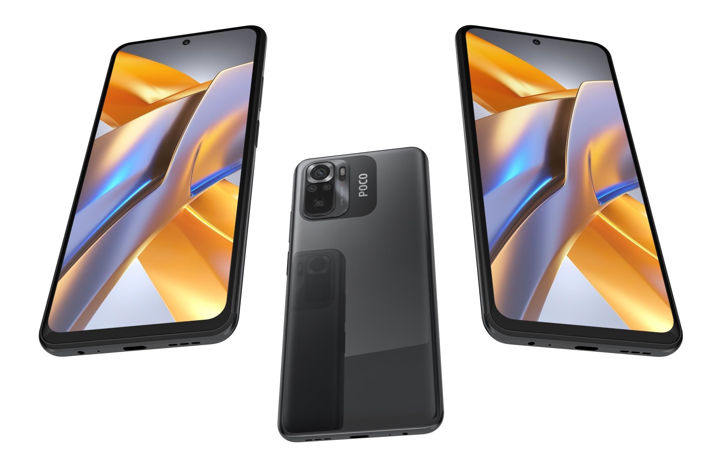 Xiaomi Poco M5s All Colors Low-poly 3D model_9