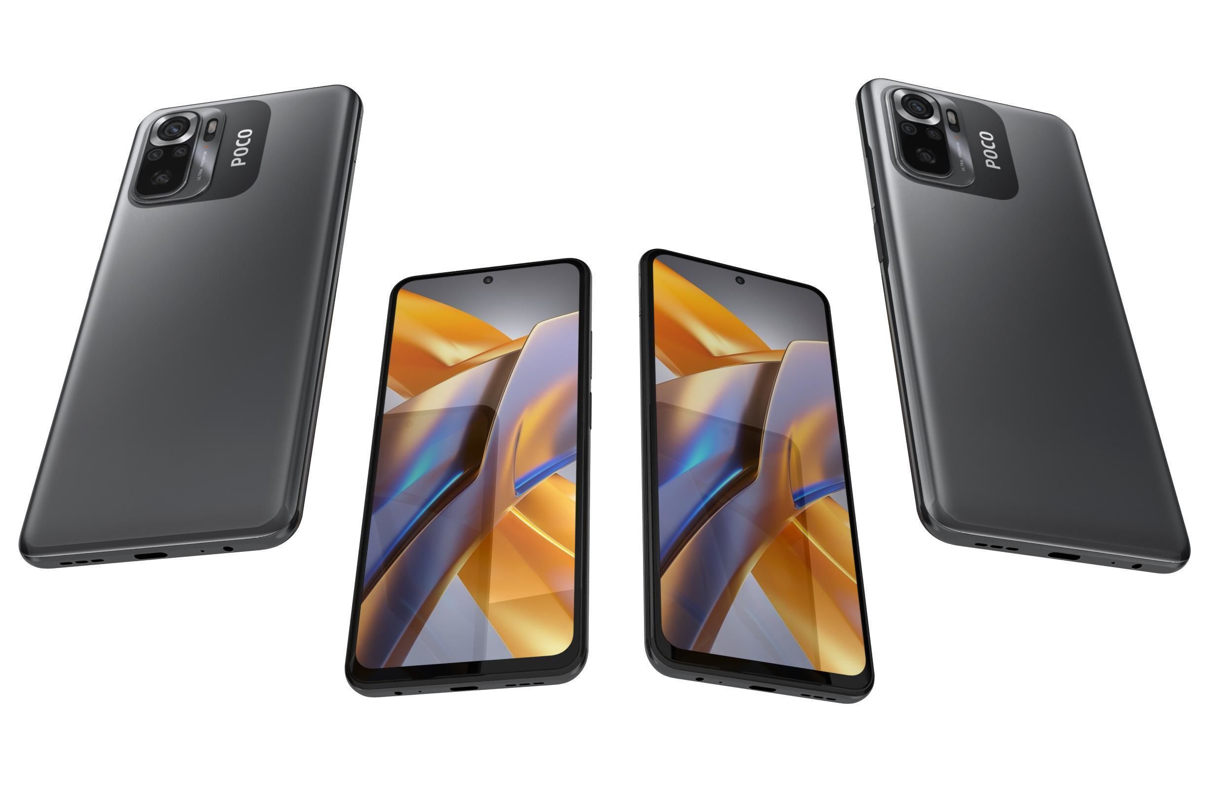 Xiaomi Poco M5s All Colors Low-poly 3D model_16