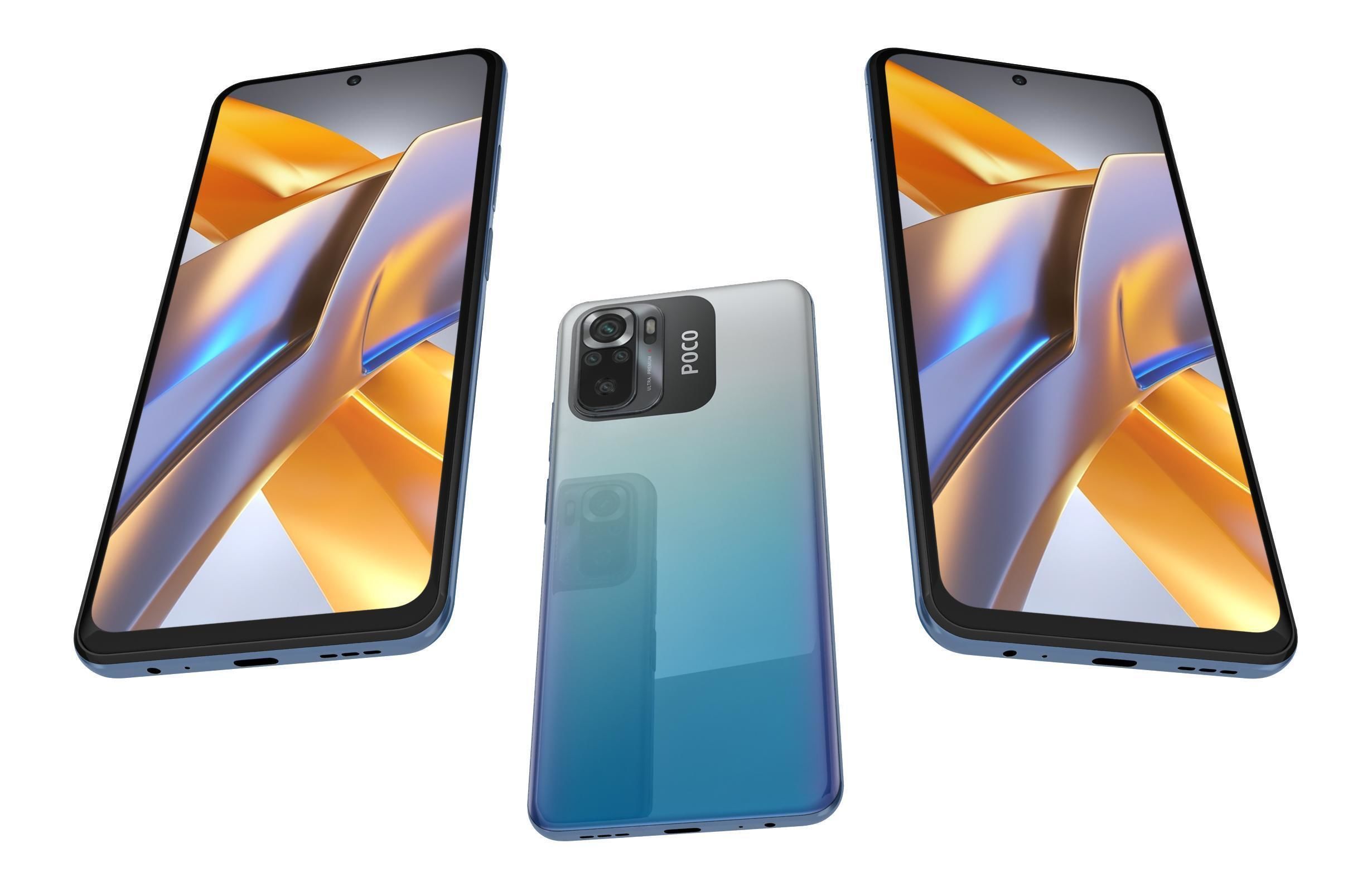 Xiaomi Poco M5s All Colors Low-poly 3D model_8