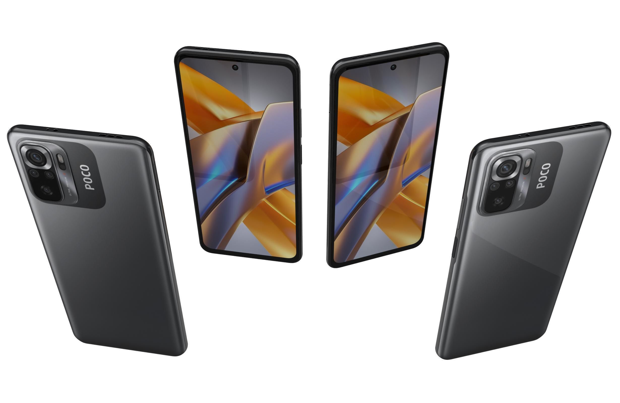 Xiaomi Poco M5s All Colors Low-poly 3D model_13