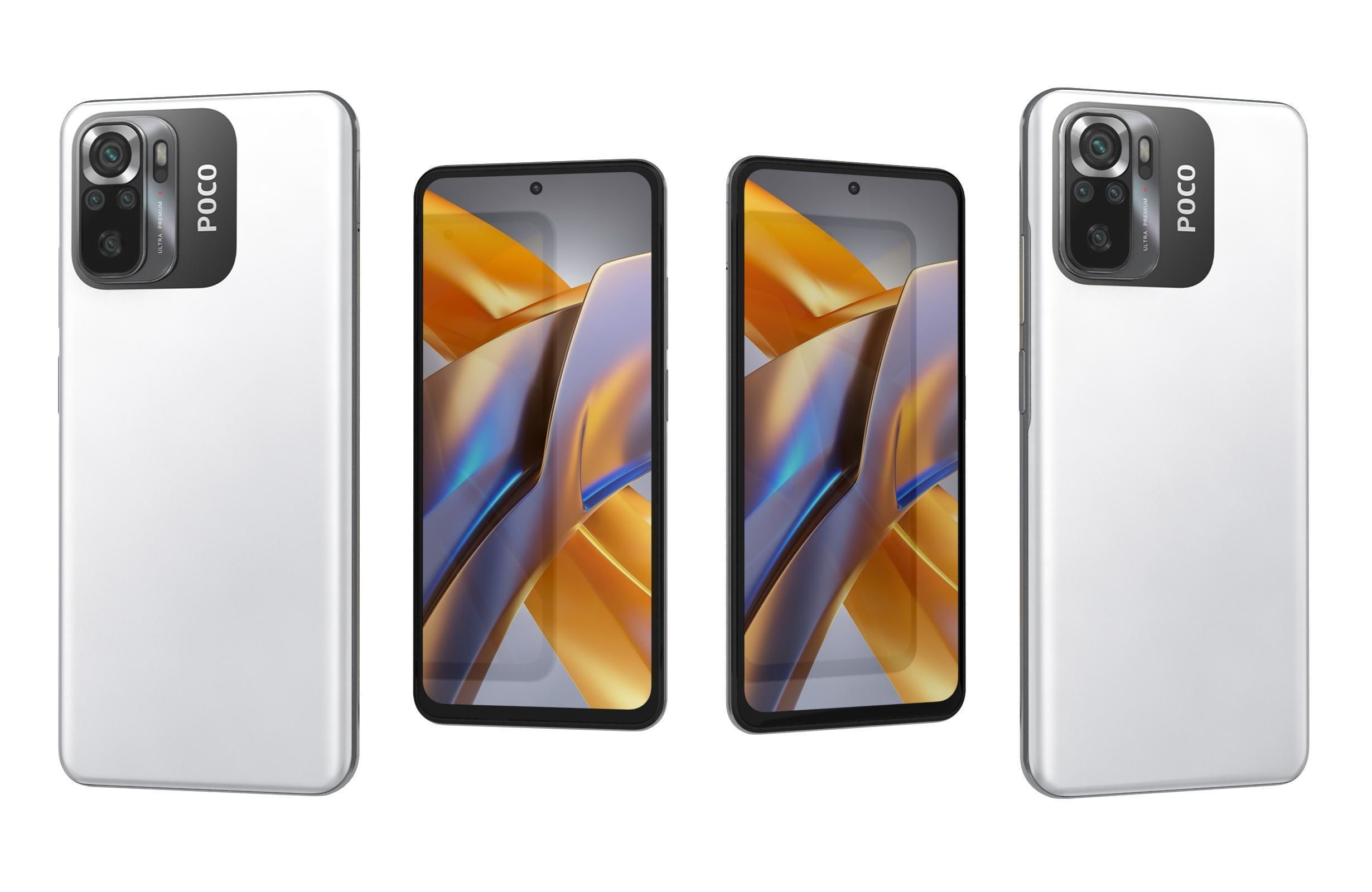 Xiaomi Poco M5s All Colors Low-poly 3D model_11