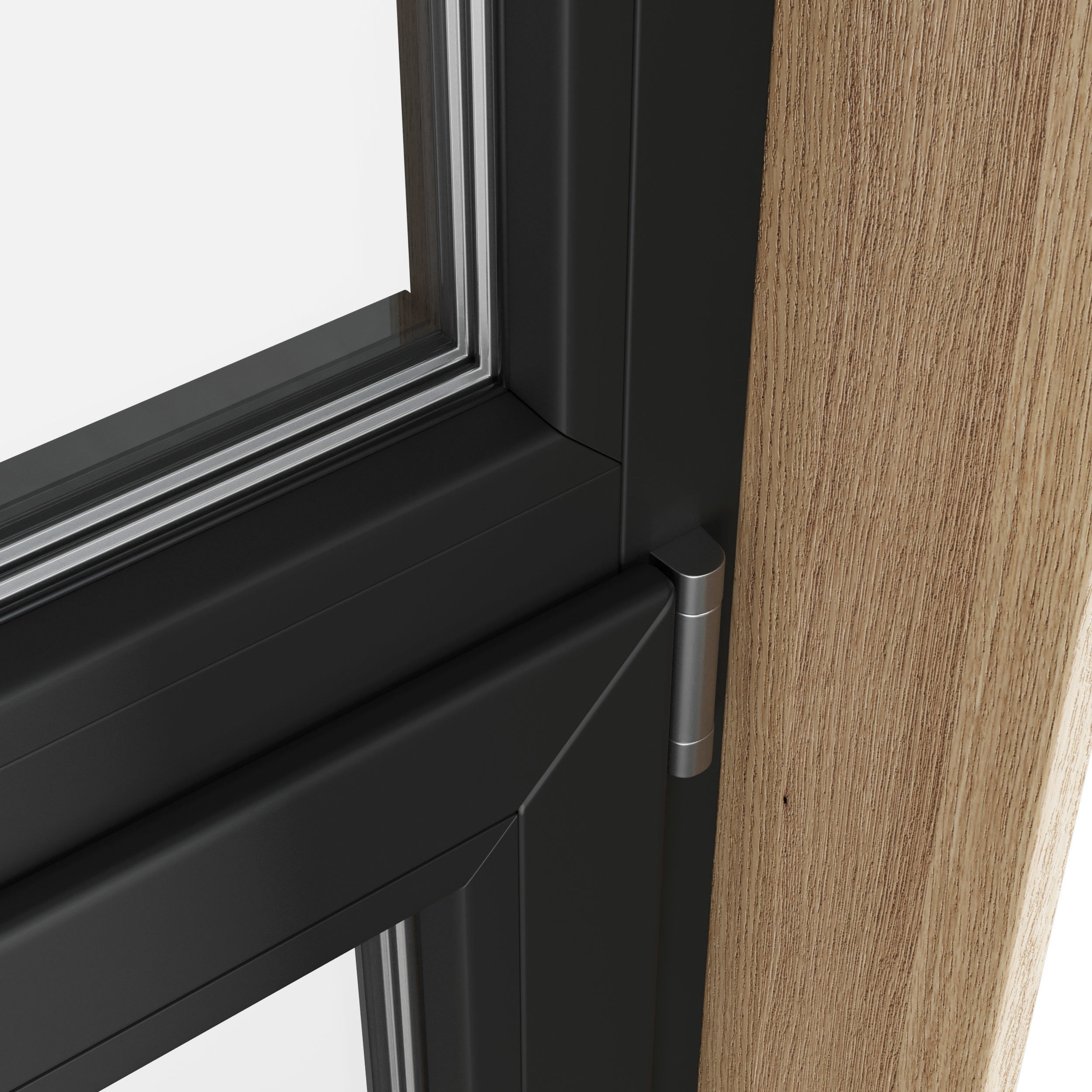 modern windows with Metal Blinds and wooden Low-poly 3D model_5