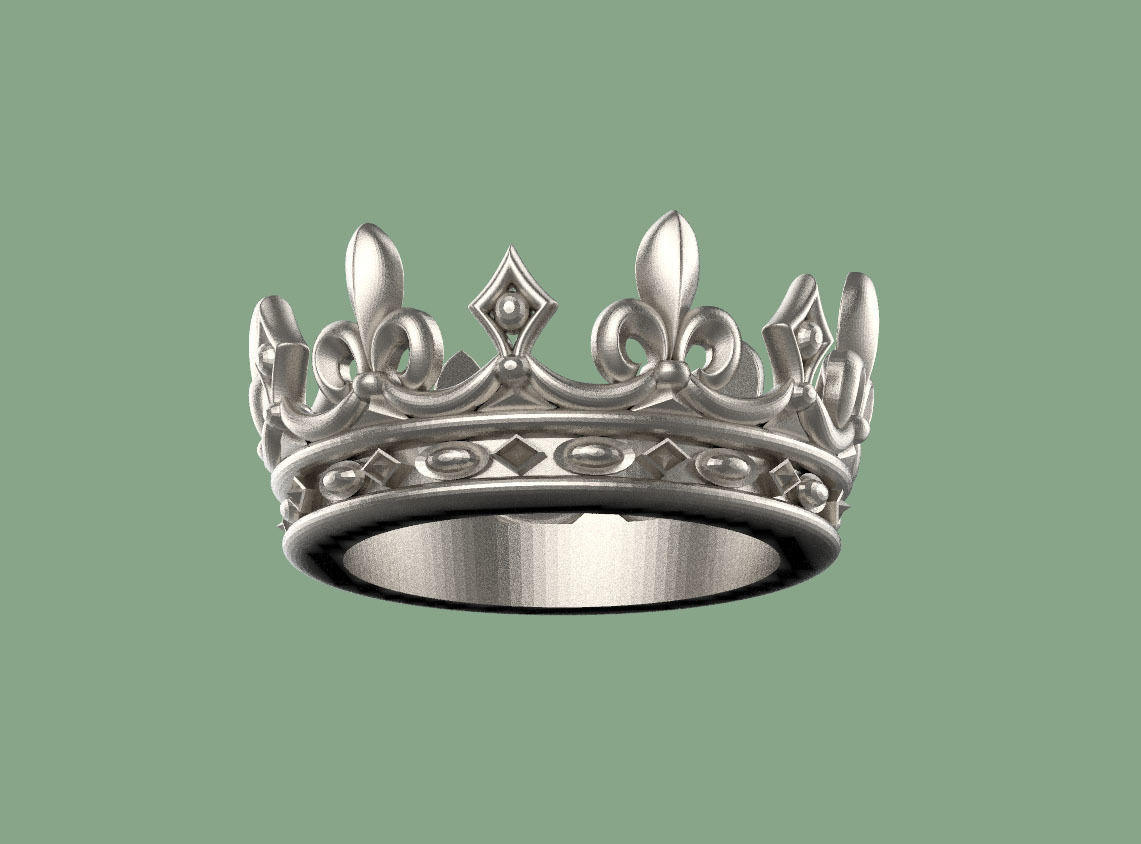 crown golden 3D print model_15