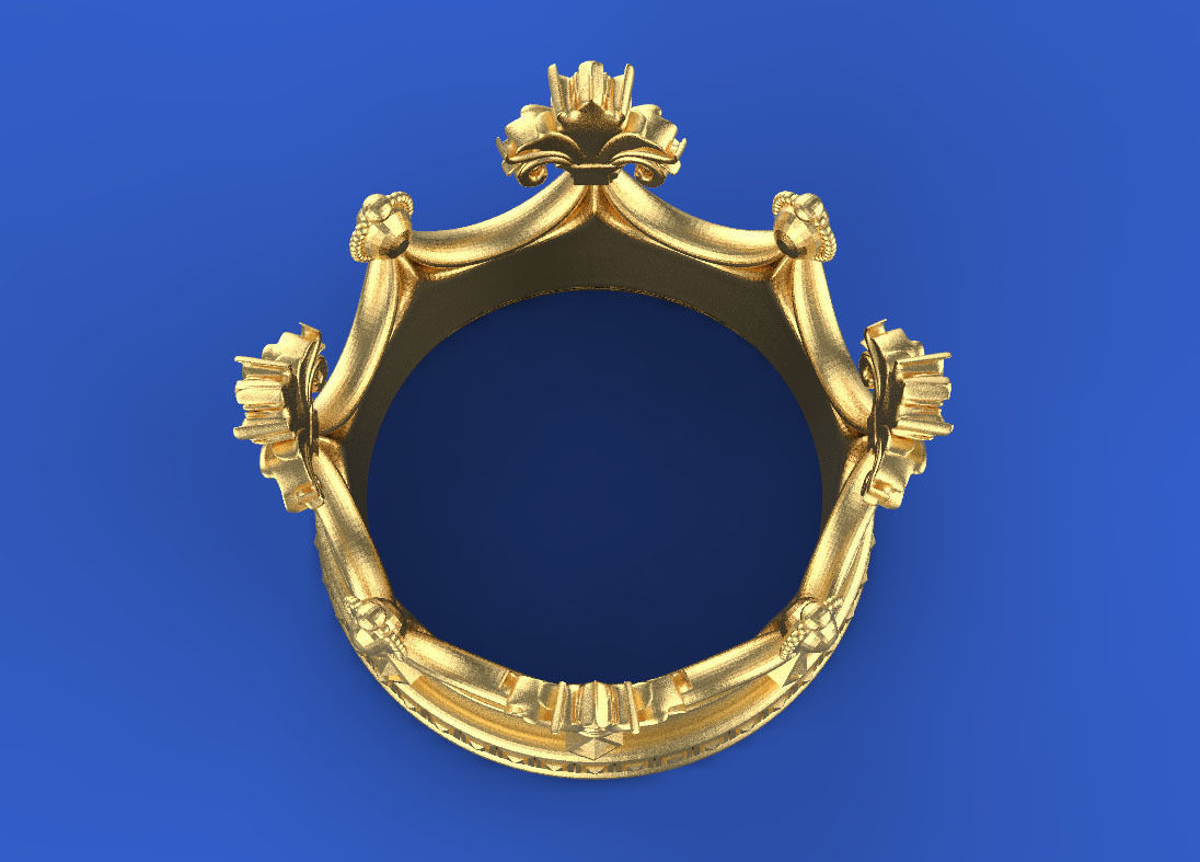 crown golden 3D print model_16