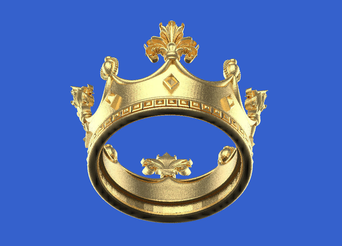 crown golden 3D print model_26