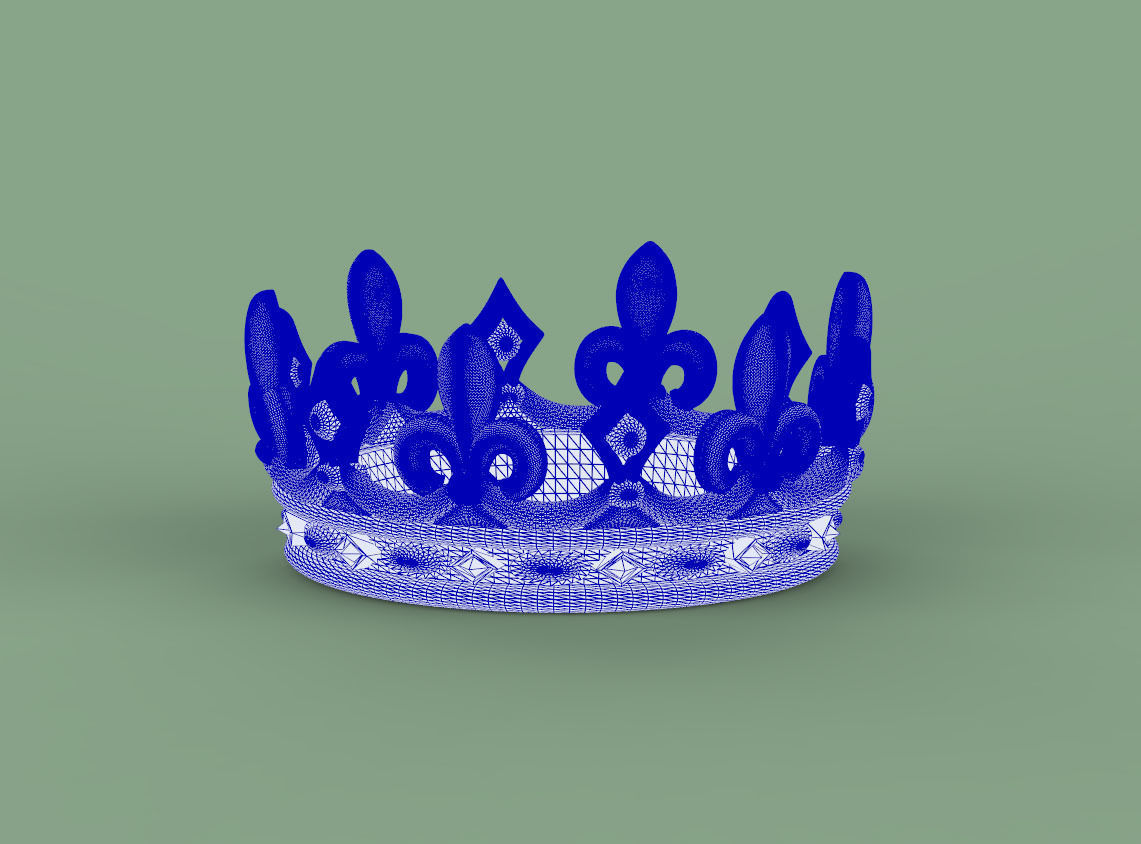 crown golden 3D print model_24